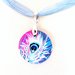 Collana ciondolo necklace in legno Pavone