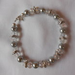 bracciale con perle grige e svaroski