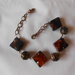 bracciale ramato con agate striate marroni