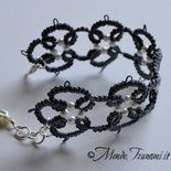 Bracciale Grigio con Perle sintetiche in Chiacchierino