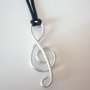 Ciondolo charm chiave di violino metallo wire