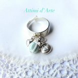 anello  regolabile con mini pacchettino di tiffany 