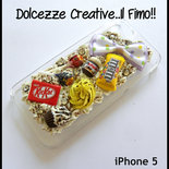 Cover Iphone 5 panna, nutella, m&m, kitkat, leccalecca, fiocco, cupcake, panna
