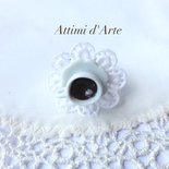 anello regolabile su piattino in ceramica centrino & caffè   handmade
