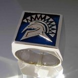 Anello mod. Spartacus in argento 925 e smalto a fuoco colorato