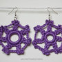 Orecchini crochet fiore in viola
