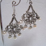 orecchini argento tibetano, Tibetan silver earrings vintage style