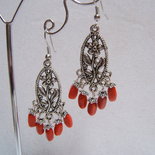 orecchini argento tibetano, Tibetan silver earrings vintage style