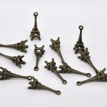 CIONDOLI , CHARMS TOUR EIFFEL COLOR BONZO 24X9 MM