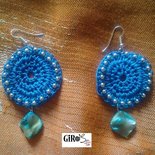 Orecchini in seta blu