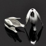 COPPETTE COPRIPERLA FIORE SILVER 13X8 MM