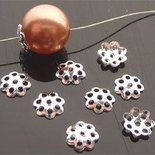 100 COPPETTE COPRIPERLA SILVER 5 MM
