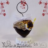 Portafoto "Cuore di cacao e granella di nocciole"