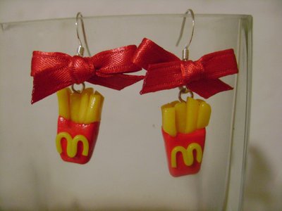 orecchini fimo e cernit patatine mcdonald's orecchini fimo e cernit patatine mcdonald's