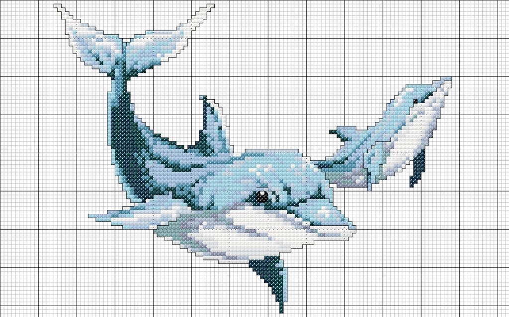 Schema punto croce delfino