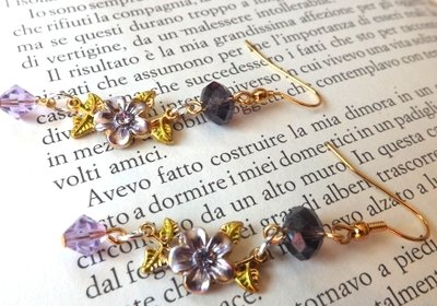 Orecchini fiori e cristalli Orecchini fiori e cristalli