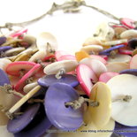 Collana "glicine" in madreperla e puro lino - FREE SHIPPING Worldwide