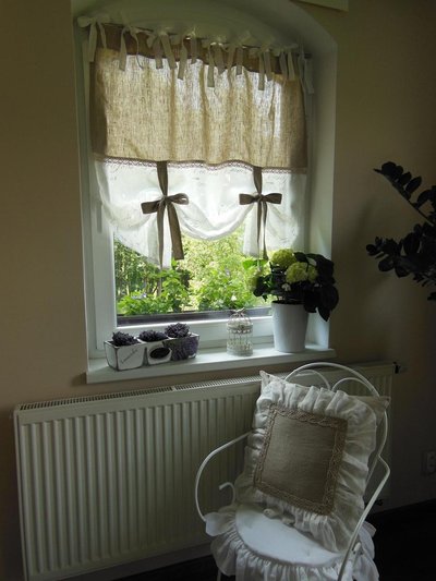 Tenda in lino in stile shabby chic per la casa e per te ... Tende schabby