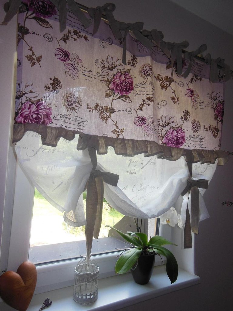 Tenda in lino in stile shabby chic per la casa e per te ...