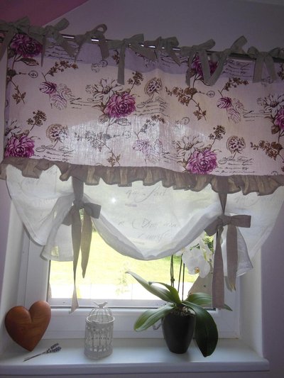 Tenda in lino in stile shabby chic per la casa e per te ... Tende schabby