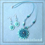 Collana e orecchini fiore Turchese