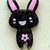 Cabochon in resina "Cute Black Bunny" - 5 pz