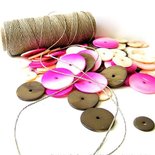 Kit "Sorbetto" per collane con madreperla e filato di puro lino - FREE SHIPPING 