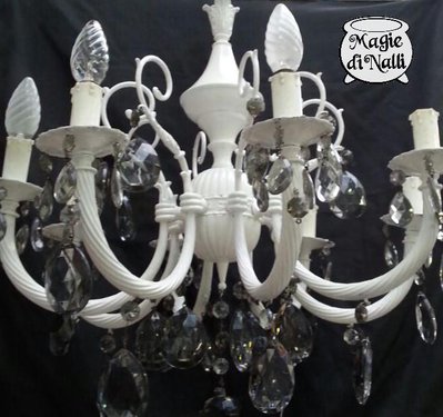lampadario con gocce di cristallo stile shabby chic lampadario con gocce di cristallo stile shabby chic