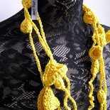 Solo Giallo - organic cotton crochet necklace -- FREE SHIPPING Worldwide