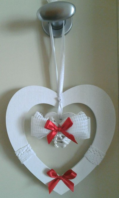 Cuori di legno decorati Cuori di legno decorati