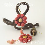 Orecchini Flower - T06 - Rosa Antico/Oro