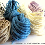 filato di lino per collane e bijoux - 20 mt. per 4 colori (corda + bianco + azzurro + lilla) - SPESE DI SPEDIZIONE GRATIS 