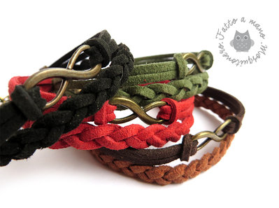 Bracciale da uomo Infinito treccia pelle ecologica braccialetto intrecciato infinity Bracciale da uomo Infinito treccia pelle ecologica braccialetto intrecciato infinity