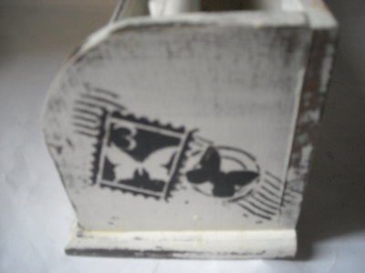 Porta posta appoggio stile shabby chic stencil fiocchetti in pol ... Porta lettere shabby