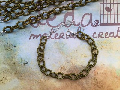 Base bracciale catena di seta verde oliva Base bracciale catena di seta verde oliva