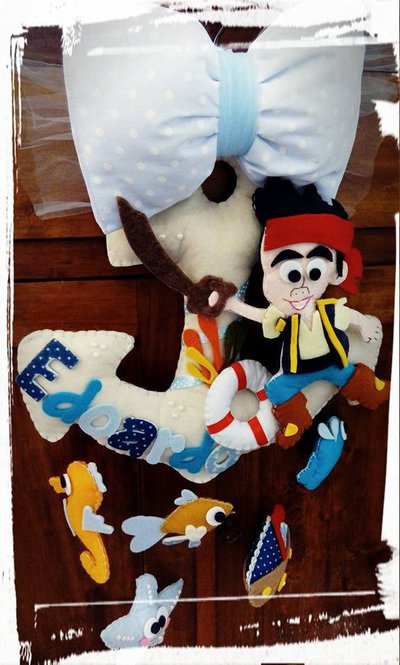 Fiocco nascita marino - l'ancora e il pirata Jake :-) Fiocco nascita marino - l'ancora e il pirata Jake :-)