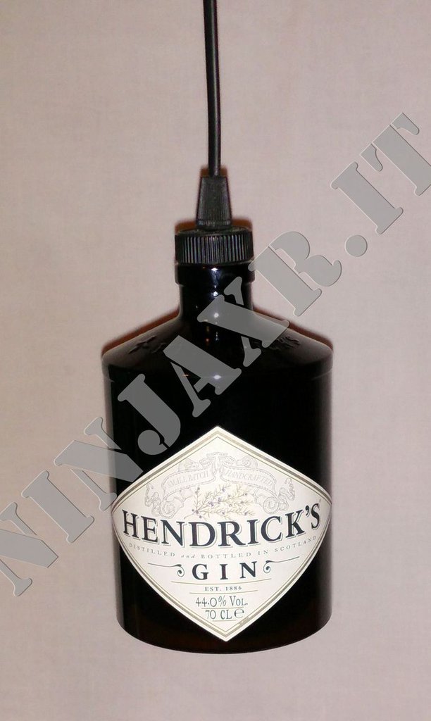 Lampadario lampada a sospensione da bottiglia di gin hendrick's ... Lampadari Design creativo