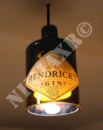 Lampadario lampada a sospensione da bottiglia di gin hendrick's ... Lampadari Design creativo