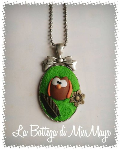 Collana cammeo con Gufo Collana cammeo con Gufo