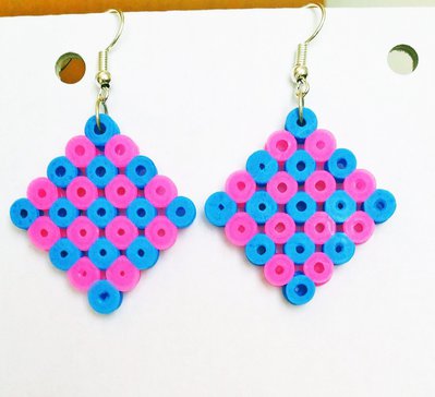Orecchini fuxia e azzurro Orecchini fuxia e azzurro