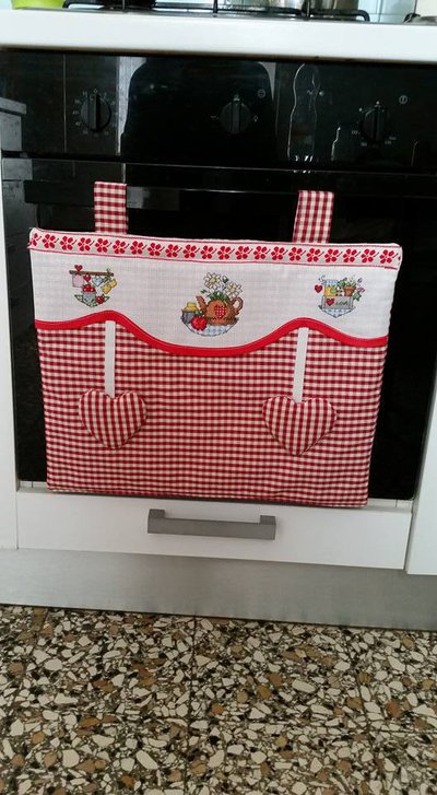 copriforno country quadrettato rosso copriforno country quadrettato rosso