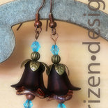 Orecchini - Vintage Lucite Black Flower