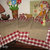 Table runner bianco/rosso country.