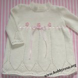 Scheda con istruzioni per Abito bambina 12 mesi Battesimo Cerimonia E-pattern