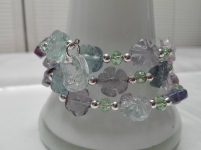 BRACCIALE FLUORITE E ARGENTO BRACCIALE FLUORITE E ARGENTO