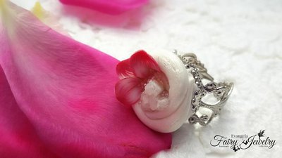 Anello geode naturale pietre dure fimo pasta polimerica cernit petali fiore Anello geode naturale pietre dure fimo pasta polimerica cernit petali fiore
