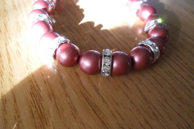 Bracciale marrone con strass Bracciale marrone con strass