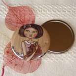 SPECCHIETTO-The red cat-pocket mirror 2.25 inch (5.6cm)