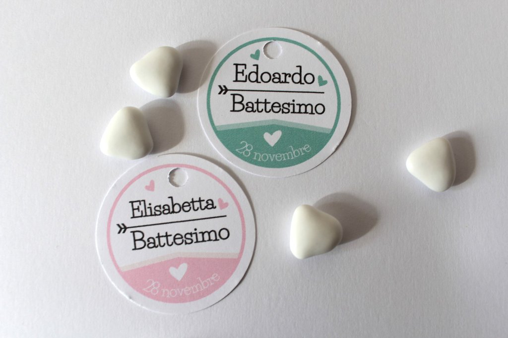 bigliettini rotondi bomboniera Feste Biglietti e inviti di Ep