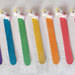 Bomboniere segnalibro legno compleanno bimba arcobaleno unicorni personalizzabili 